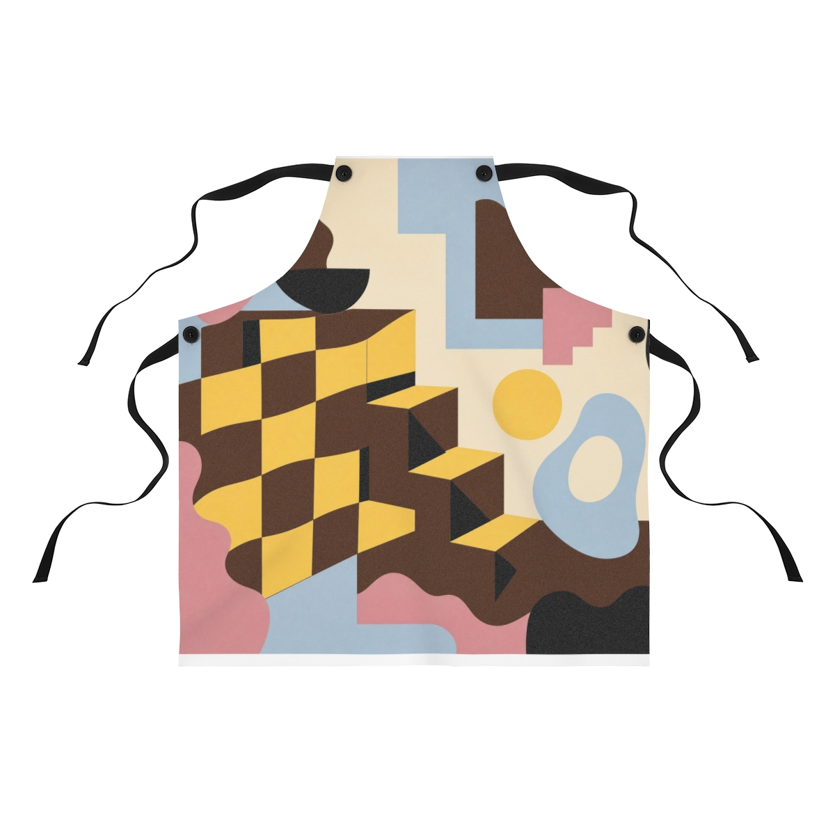 Zoitra Sculptural Check Studio Apron