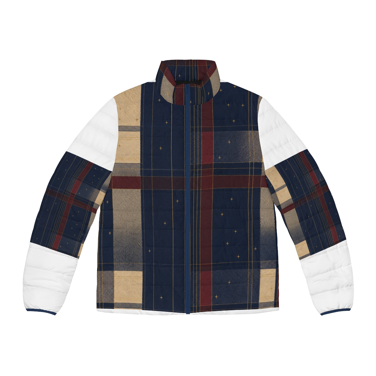 Zoitra Nocturne Plaid Men's Puffer Jacket