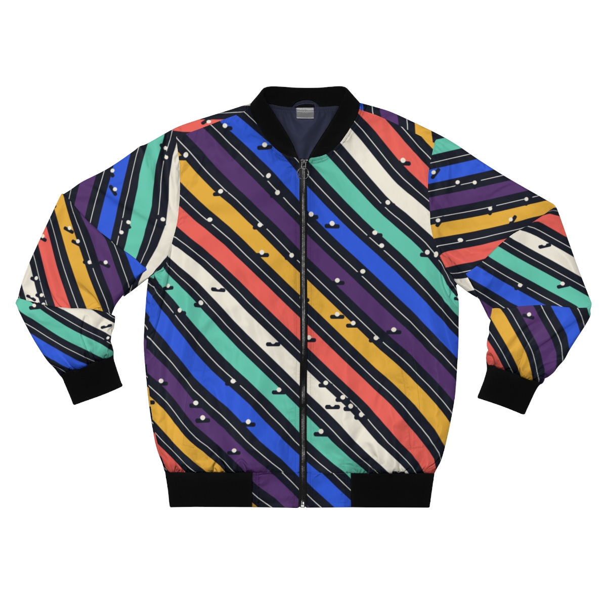 Zoitra Frequency Stripe Bomber Jacket