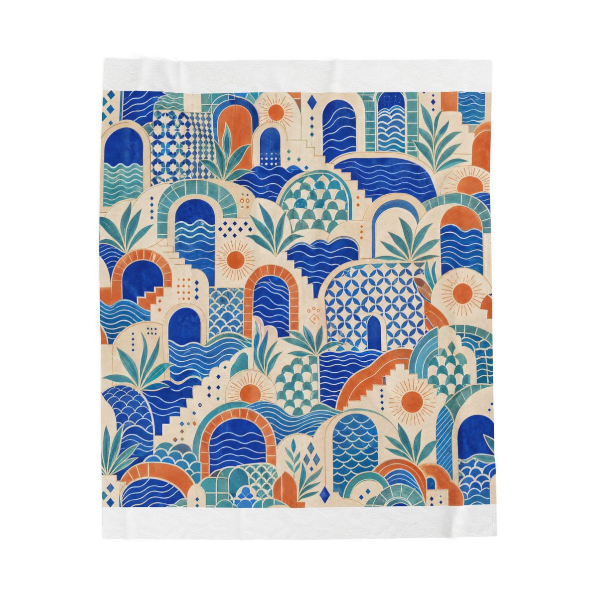 Zoitra Cerulean Maison Velveteen Blanket